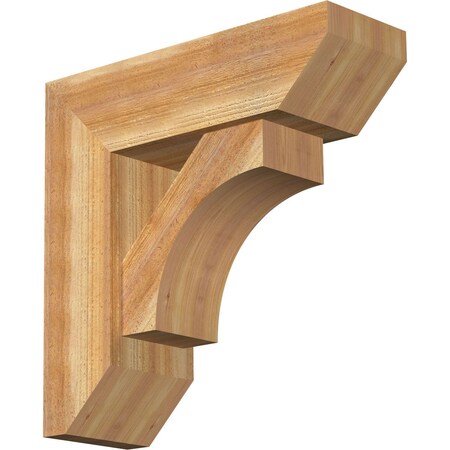 Ekena Millwork Westlake Slat Rough Sawn Bracket w/ Offset Brace, Western Red Cedar, 8"W x 24"D x 24"H BKT0806X24X24WTL06RWR